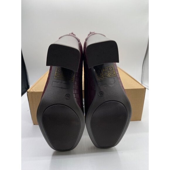 Journee Collection Women's Brielle Back Heel Woven Wine Booties Size 6.5 US NWB - Picture 3 of 5